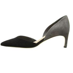 NEW Via Spiga Black Gray Suede Pumps Heels. 7.5